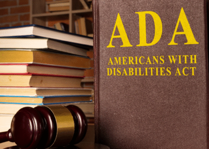 Americans with Disabilities Act book and gavel